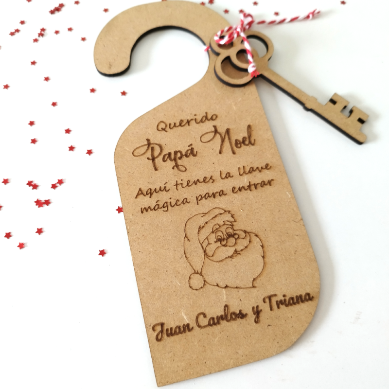 26. Colgador puerta + llave mágica Papá Noel