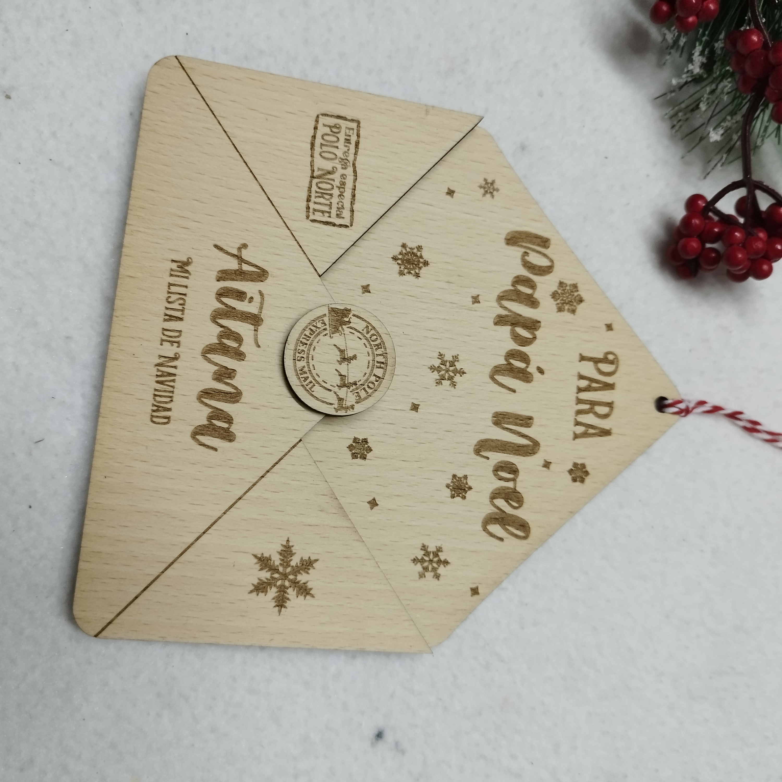36. Sobre Madera Carta Papá Noel